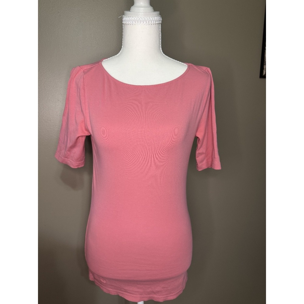 Lauren Ralph Lauren Pink Extra Long Slim Fit Tshirt 3/4 Sleeve Small #1150